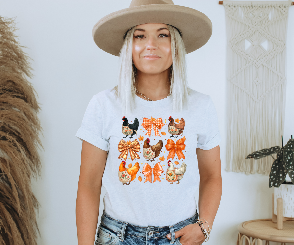 Autumn Chickens & Bows Tee