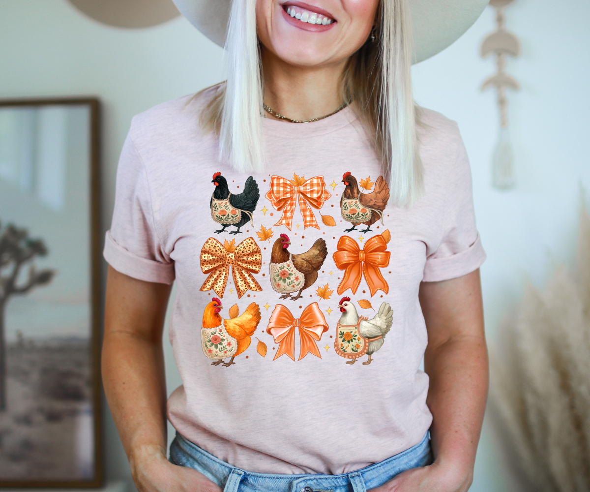 Autumn Chickens & Bows Tee