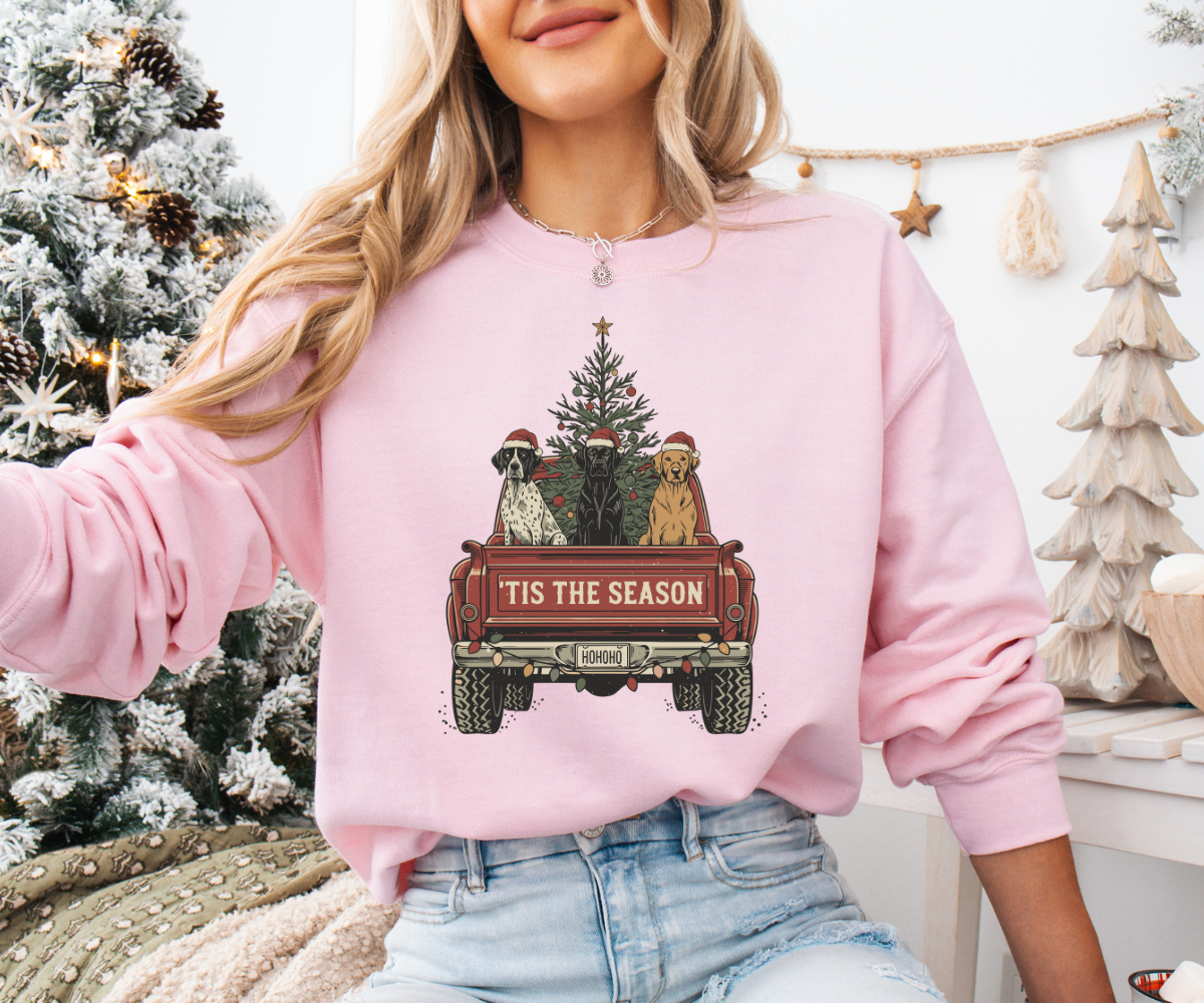 Tis the Season Pup Truck Sweatshirt