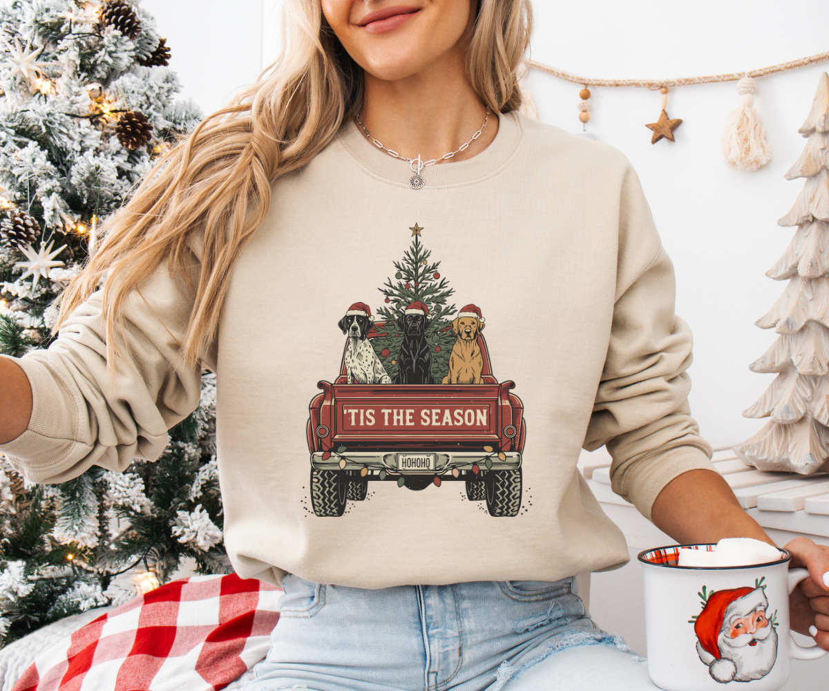 Tis the Season Pup Truck Sweatshirt