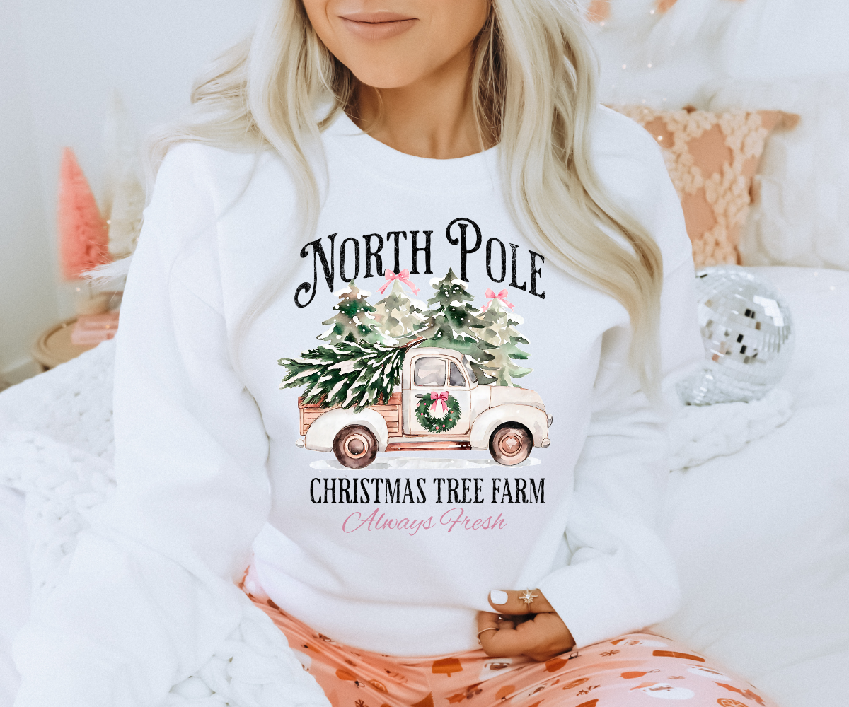 North Pole Christmas Tree Farm Sweatshirt