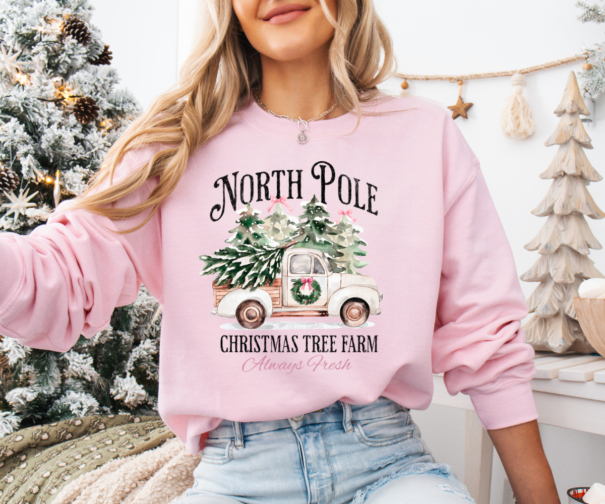 North Pole Christmas Tree Farm Sweatshirt